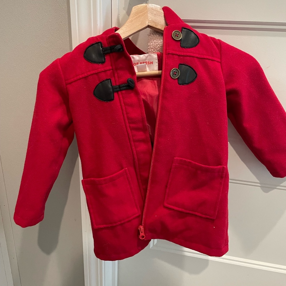 Joe Fresh Kids Red Toggle Peacoat
